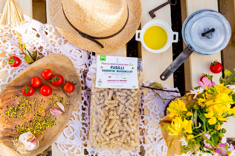 Fusilli, original sizilianische Pasta aus Bio-Hartweizengrieß, Urgetreide "Russello", vegan