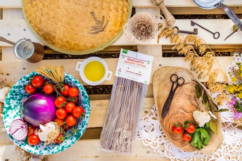 Spaghetti, original sizilianische Pasta aus Bio-Vollkorn-Hartweizengrieß, Urgetreide Timilia, vegan