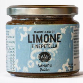 Original sizilianische Marmellata di Limone e Nepetella: Zitrone & wilde Bergminze, 200g, vegan, Copyright: Sanapu Sicilia; 