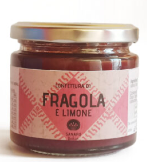 Original sizilianische Marmellata di Fragola e Limone: Erdbeeren & Zitronen, 200g, vegan, Copyright: Sanapu Sicilia; 