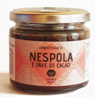 Original sizilianische Marmellata di Nespola e Fave di Cacao: Mispel & Kakaobohnen, 200g, vegan, Copyright: Sanapu Sicilia; 